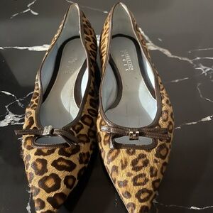 Leopard Print Flats with Bow Detail